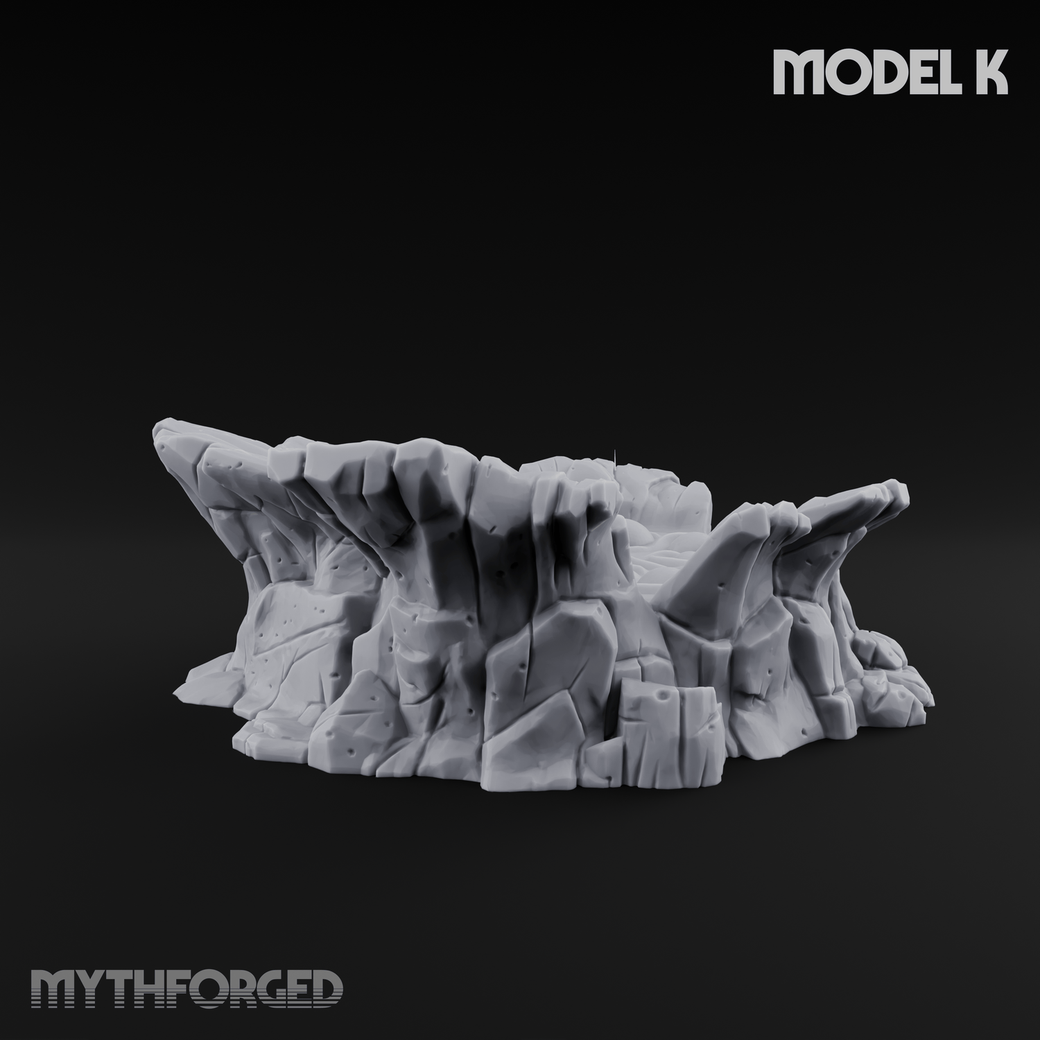 Rugged Lava Terrain K Miniature for Dungeons and Dragons, Pathfinder or other TTRPGs