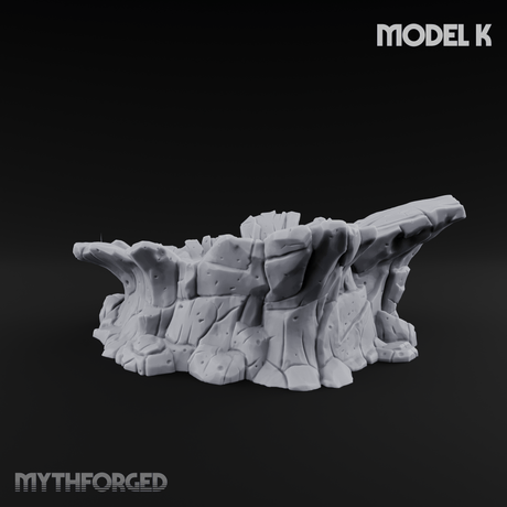 Rugged Lava Terrain K Miniature for Dungeons and Dragons, Pathfinder or other TTRPGs
