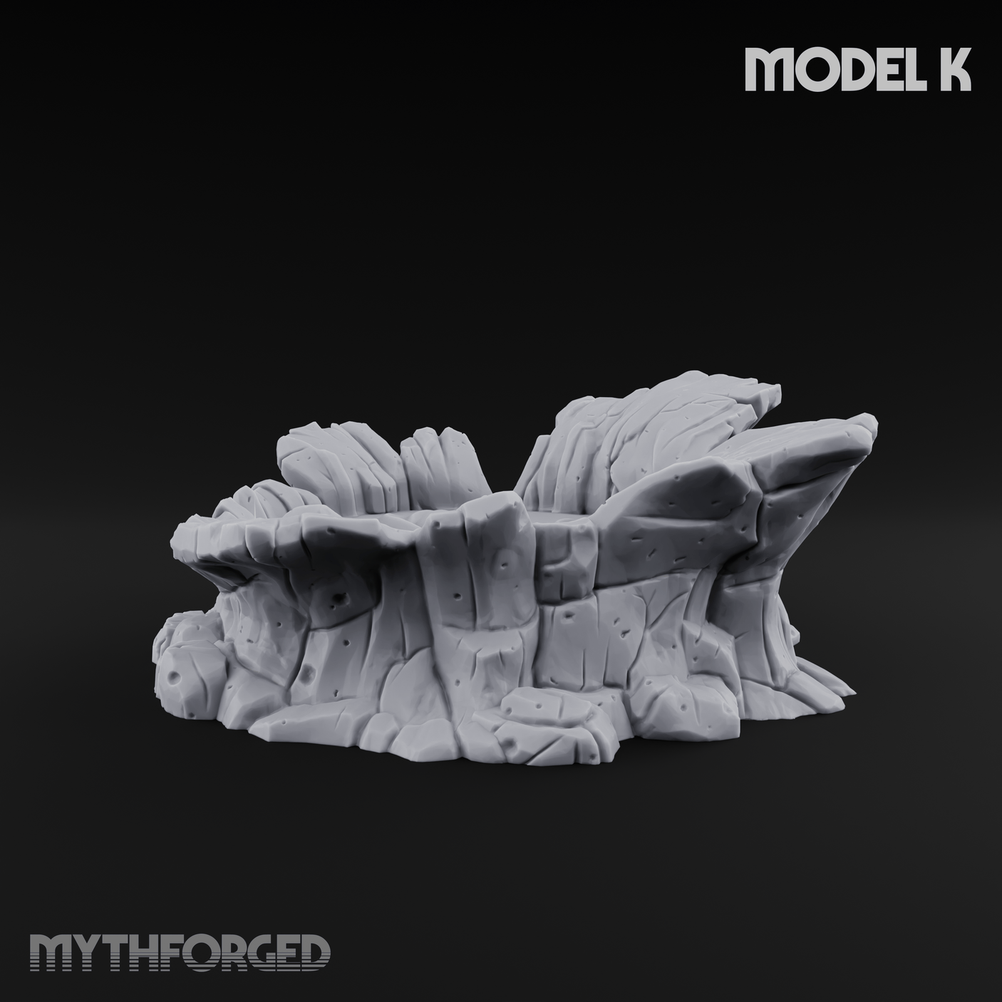 Rugged Lava Terrain K Miniature for Dungeons and Dragons, Pathfinder or other TTRPGs