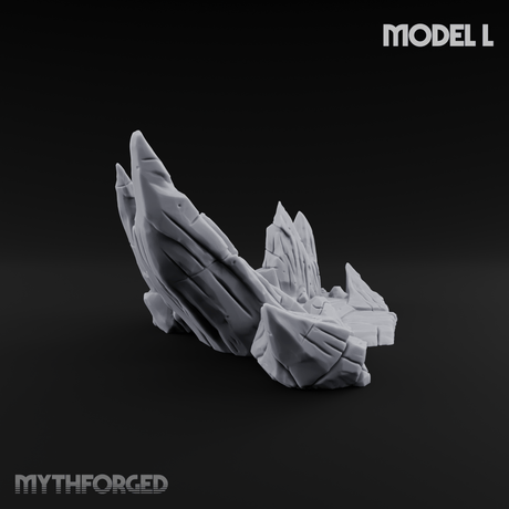 Rugged Lava Terrain L Miniature for Dungeons and Dragons, Pathfinder or other TTRPGs