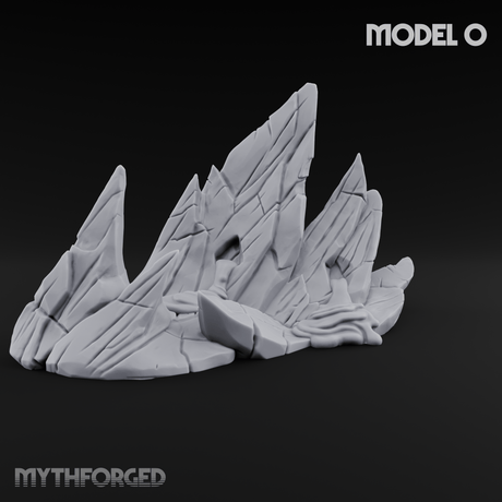 Rugged Lava Terrain O Miniature for Dungeons and Dragons, Pathfinder or other TTRPGs