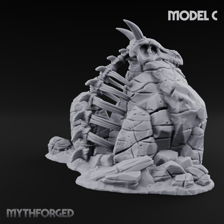 Wasteland Skeleton Terrain C Miniature for Dungeons and Dragons, Pathfinder or other TTRPGs