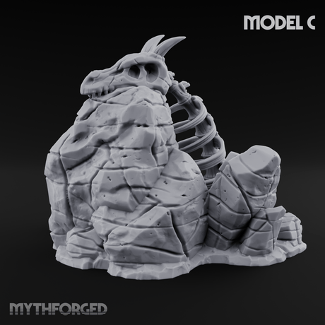 Wasteland Skeleton Terrain C Miniature for Dungeons and Dragons, Pathfinder or other TTRPGs