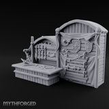 Draped Armorer's Weapon Hall Miniature for Dungeons and Dragons, Pathfinder or other TTRPGs