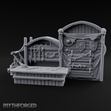Draped Armorer's Weapon Hall Miniature for Dungeons and Dragons, Pathfinder or other TTRPGs