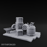 Rope-Bound Merchant Cargo Display Miniature for Dungeons and Dragons, Pathfinder or other TTRPGs