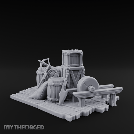 Rope-Bound Merchant Cargo Display Miniature for Dungeons and Dragons, Pathfinder or other TTRPGs