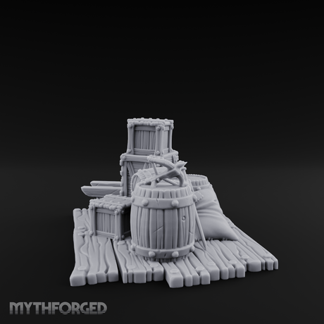 Rope-Bound Merchant Cargo Display Miniature for Dungeons and Dragons, Pathfinder or other TTRPGs