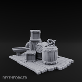 Rope-Bound Merchant Cargo Display Miniature for Dungeons and Dragons, Pathfinder or other TTRPGs