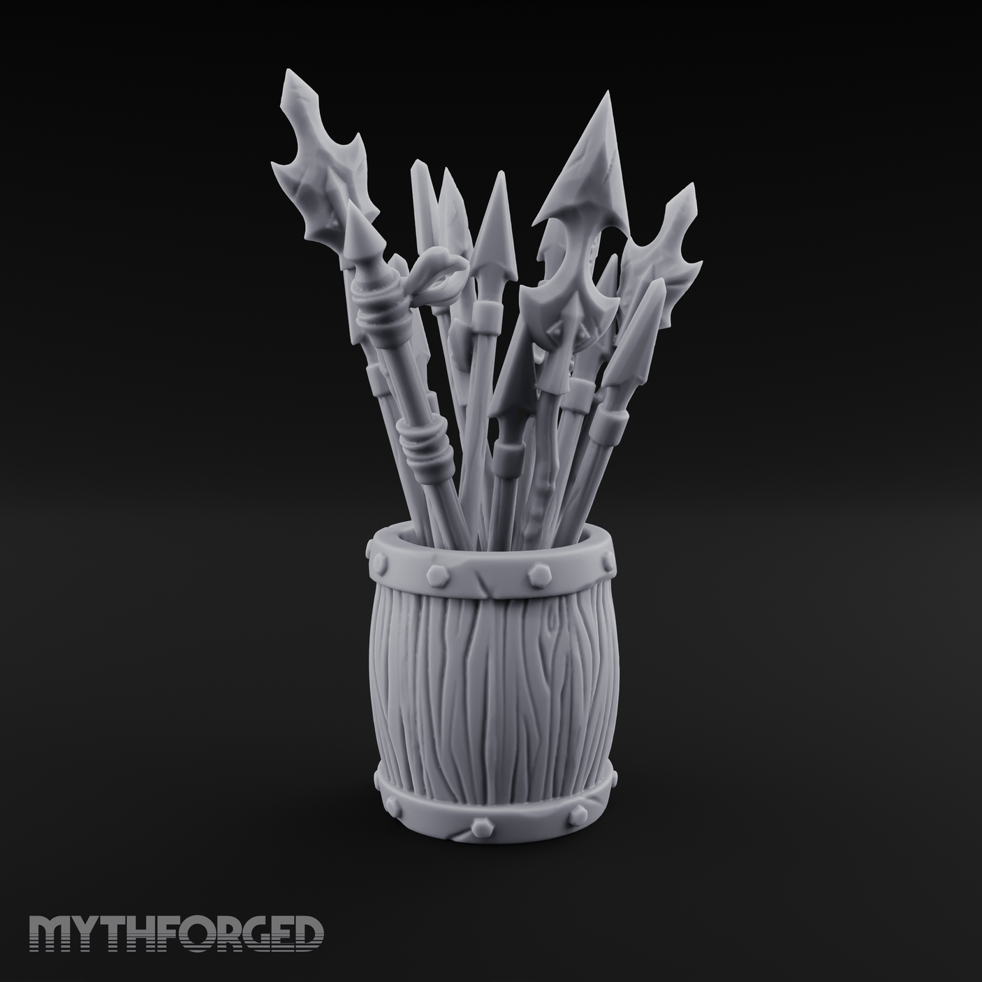 Pointy Barrel of Spears A Miniature for Dungeons and Dragons, Pathfinder or other TTRPGs