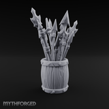 Pointy Barrel of Spears A Miniature for Dungeons and Dragons, Pathfinder or other TTRPGs