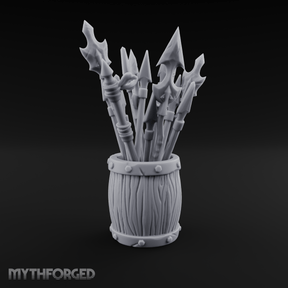 Pointy Barrel of Spears A Miniature for Dungeons and Dragons, Pathfinder or other TTRPGs