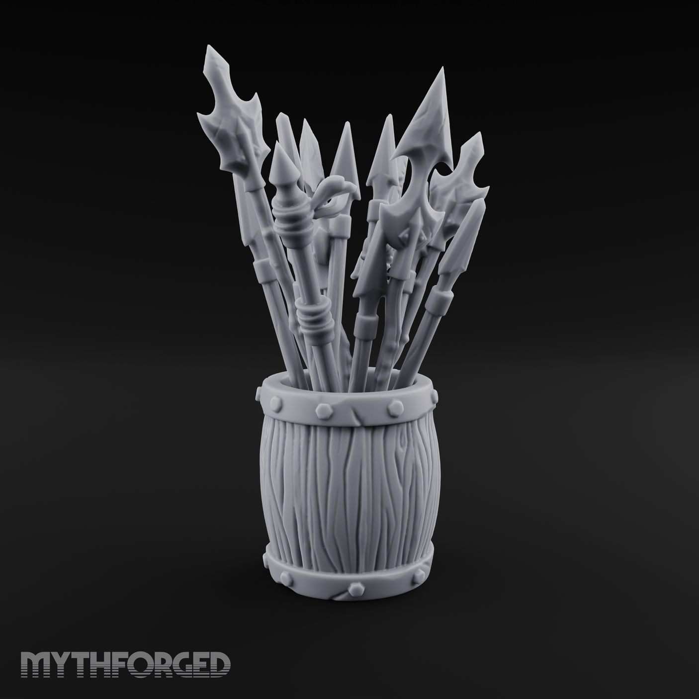 Pointy Barrel of Spears A Miniature for Dungeons and Dragons, Pathfinder or other TTRPGs