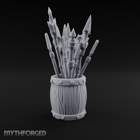 Pointy Barrel of Spears A Miniature for Dungeons and Dragons, Pathfinder or other TTRPGs