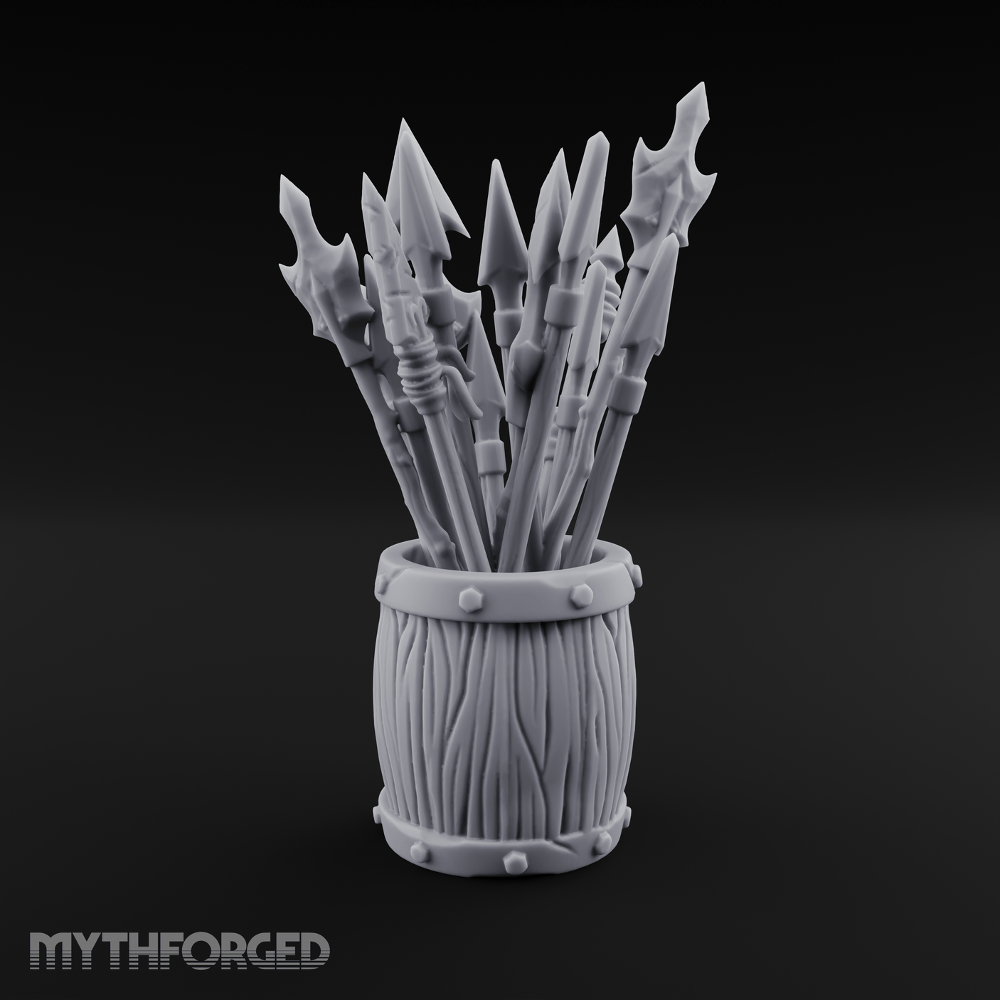 Pointy Barrel of Spears A Miniature for Dungeons and Dragons, Pathfinder or other TTRPGs