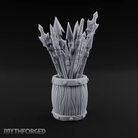 Pointy Barrel of Spears A Miniature for Dungeons and Dragons, Pathfinder or other TTRPGs