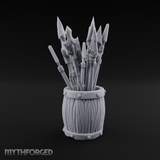 Pointy Barrel of Spears A Miniature for Dungeons and Dragons, Pathfinder or other TTRPGs