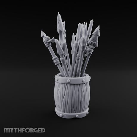 Pointy Barrel of Spears A Miniature for Dungeons and Dragons, Pathfinder or other TTRPGs
