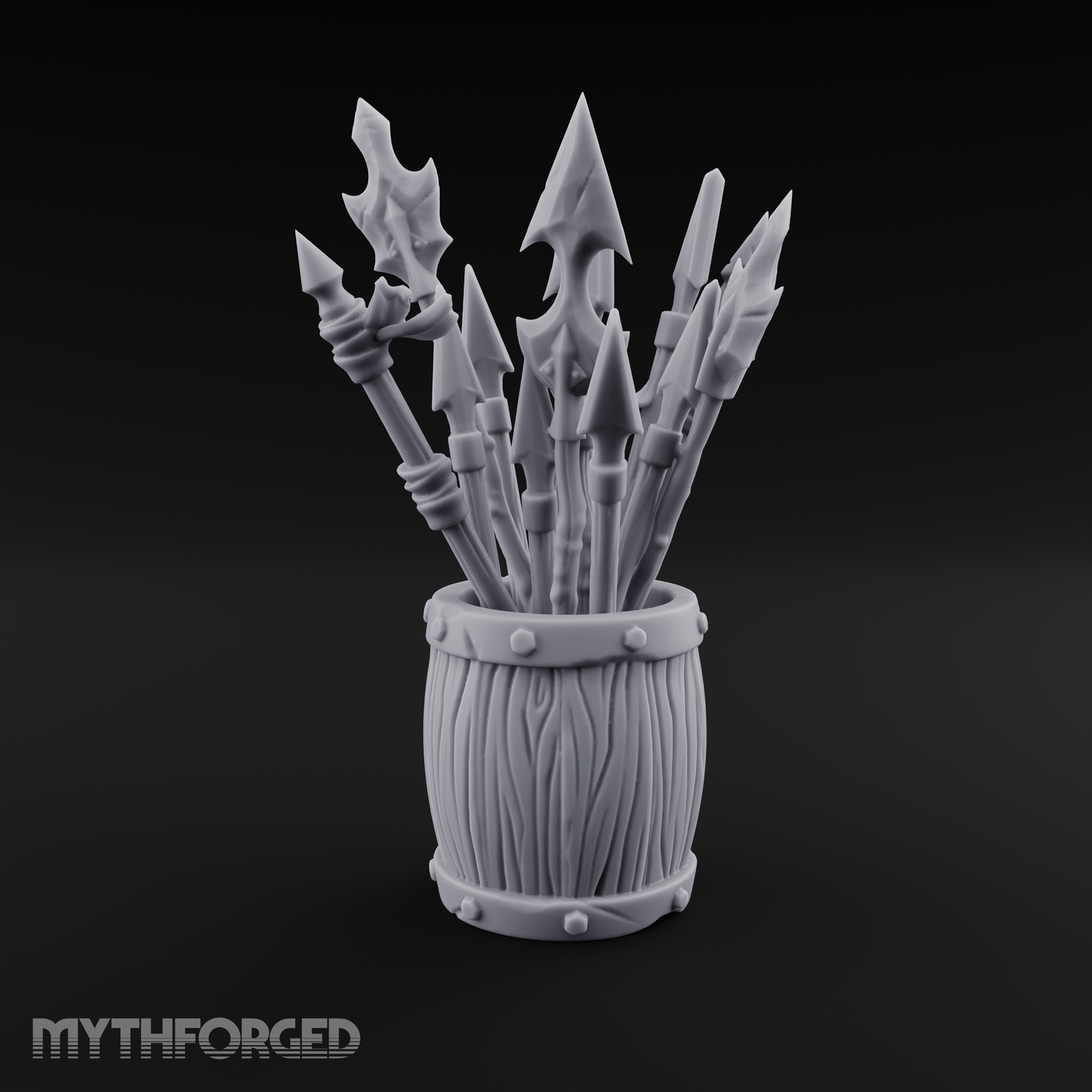 Pointy Barrel of Spears A Miniature for Dungeons and Dragons, Pathfinder or other TTRPGs