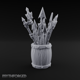 Pointy Barrel of Spears A Miniature for Dungeons and Dragons, Pathfinder or other TTRPGs