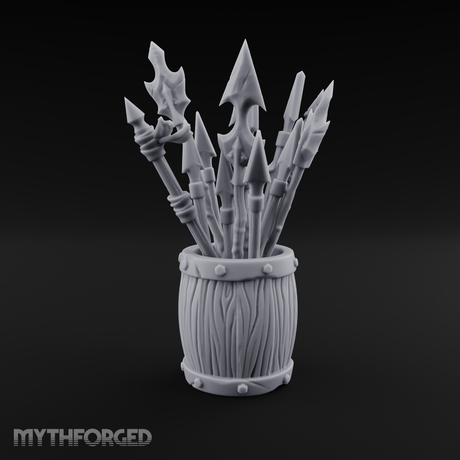 Pointy Barrel of Spears A Miniature for Dungeons and Dragons, Pathfinder or other TTRPGs