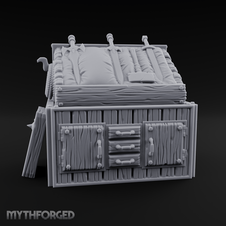 Wooden Weapon Shop Display Miniature for Dungeons and Dragons, Pathfinder or other TTRPGs