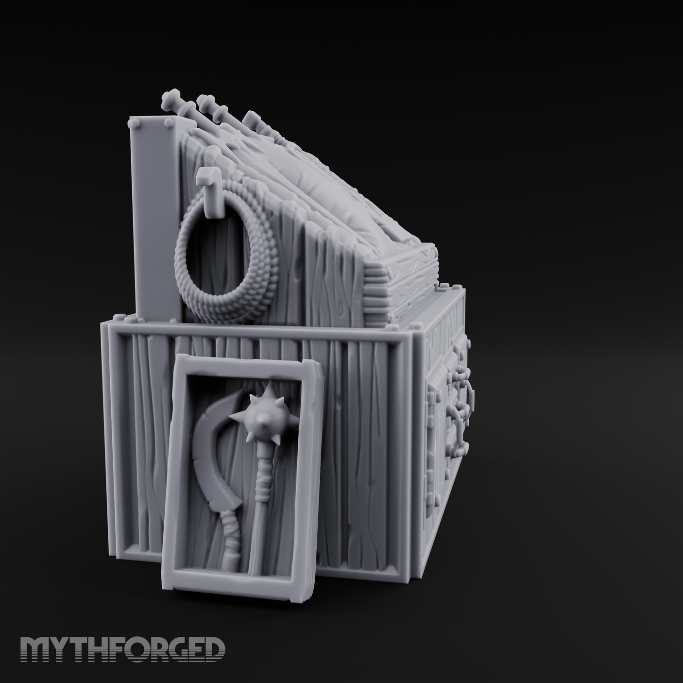 Wooden Weapon Shop Display Miniature for Dungeons and Dragons, Pathfinder or other TTRPGs