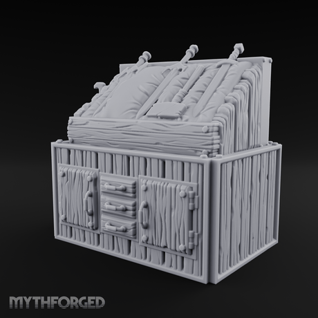Wooden Weapon Shop Display Miniature for Dungeons and Dragons, Pathfinder or other TTRPGs