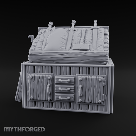 Wooden Weapon Shop Display Miniature for Dungeons and Dragons, Pathfinder or other TTRPGs