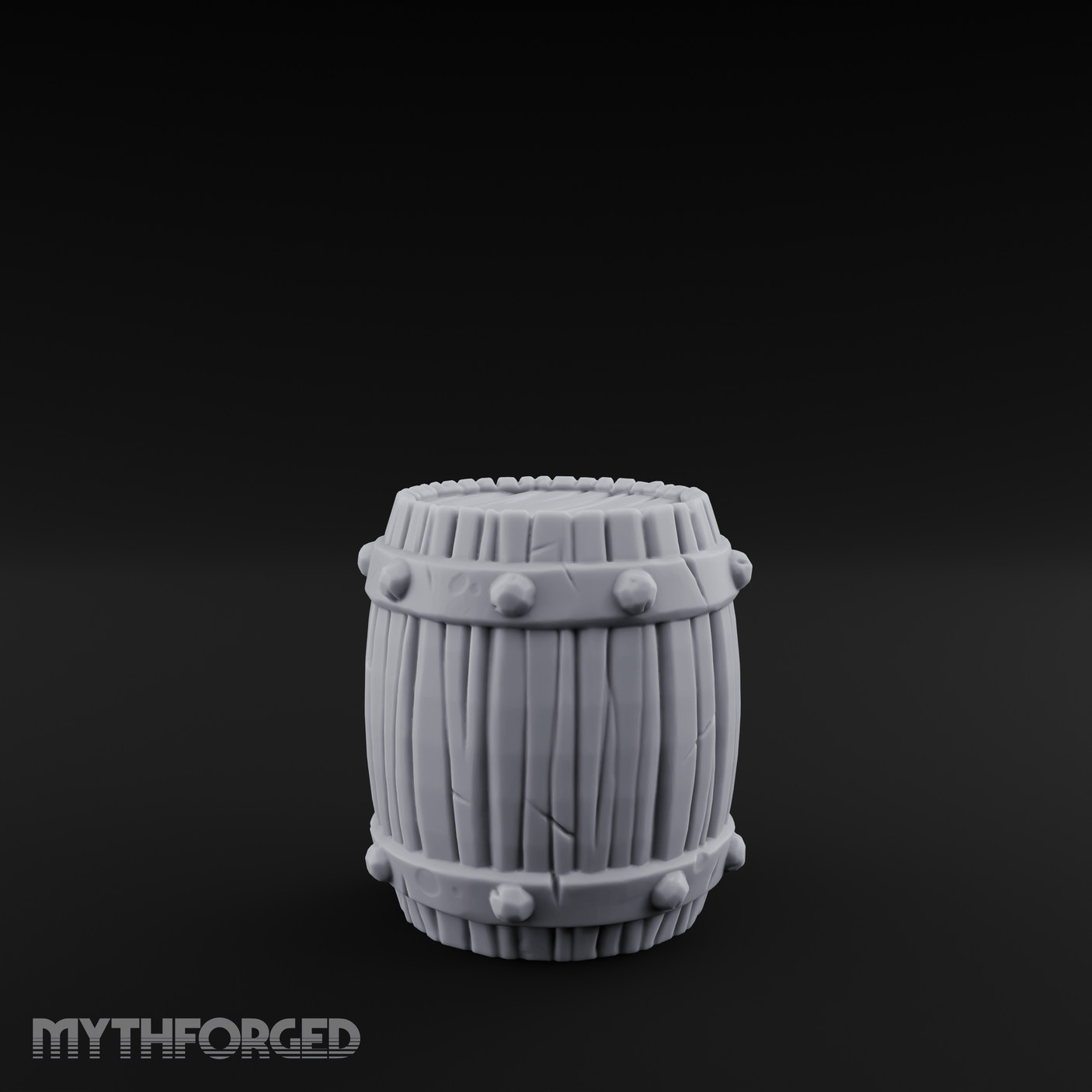 Brass-Banded Storage Barrel Miniature for Dungeons and Dragons, Pathfinder or other TTRPGs
