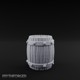 Brass-Banded Storage Barrel Miniature for Dungeons and Dragons, Pathfinder or other TTRPGs