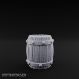 Brass-Banded Storage Barrel Miniature for Dungeons and Dragons, Pathfinder or other TTRPGs