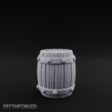 Brass-Banded Storage Barrel Miniature for Dungeons and Dragons, Pathfinder or other TTRPGs