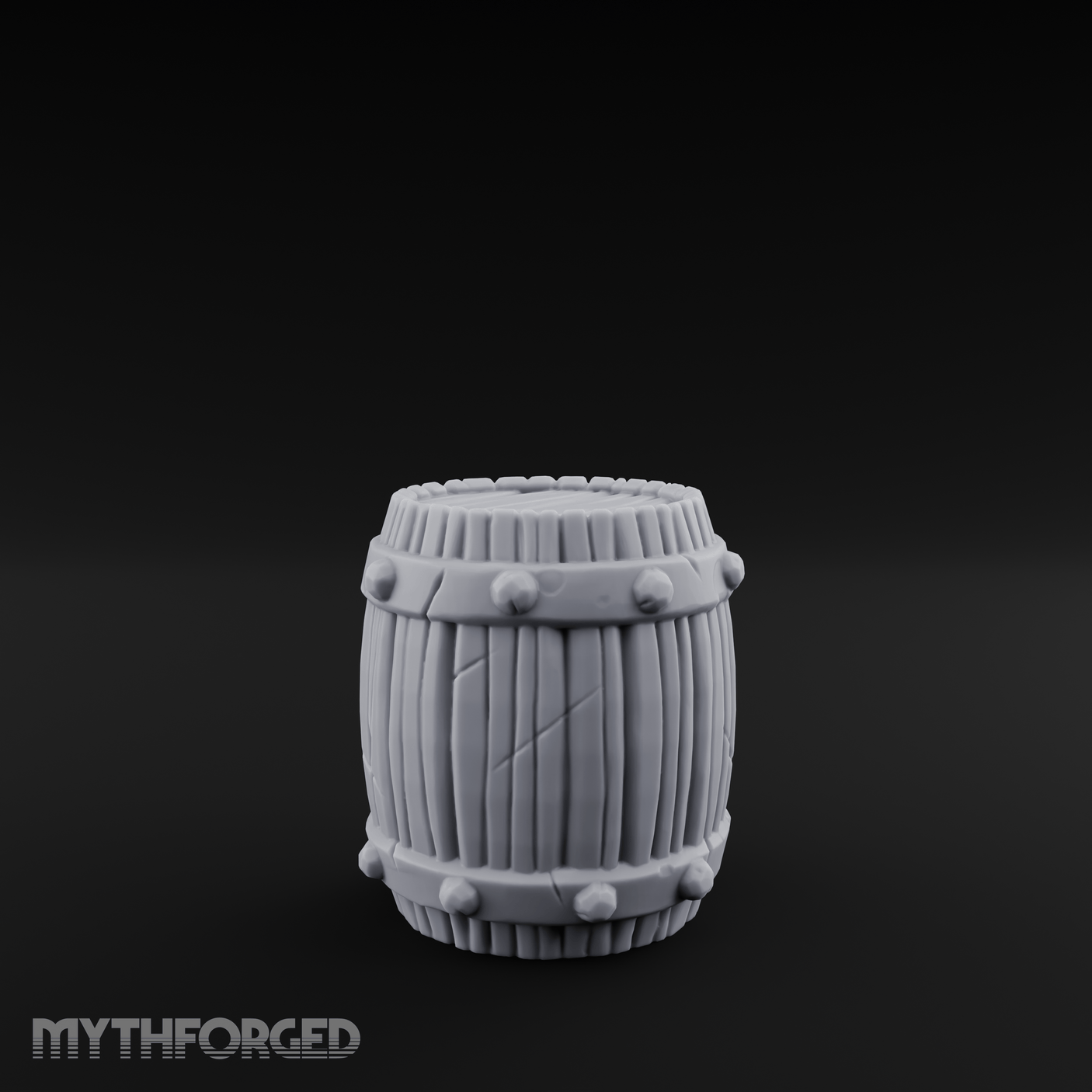 Brass-Banded Storage Barrel Miniature for Dungeons and Dragons, Pathfinder or other TTRPGs