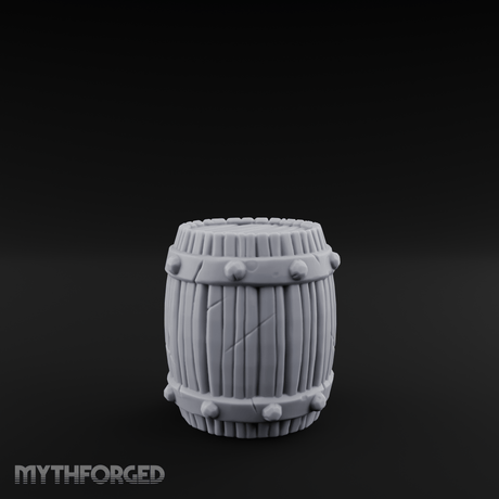 Brass-Banded Storage Barrel Miniature for Dungeons and Dragons, Pathfinder or other TTRPGs