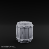 Brass-Banded Storage Barrel Miniature for Dungeons and Dragons, Pathfinder or other TTRPGs
