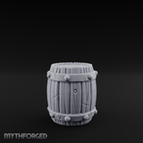 Brass-Banded Storage Barrel Miniature for Dungeons and Dragons, Pathfinder or other TTRPGs