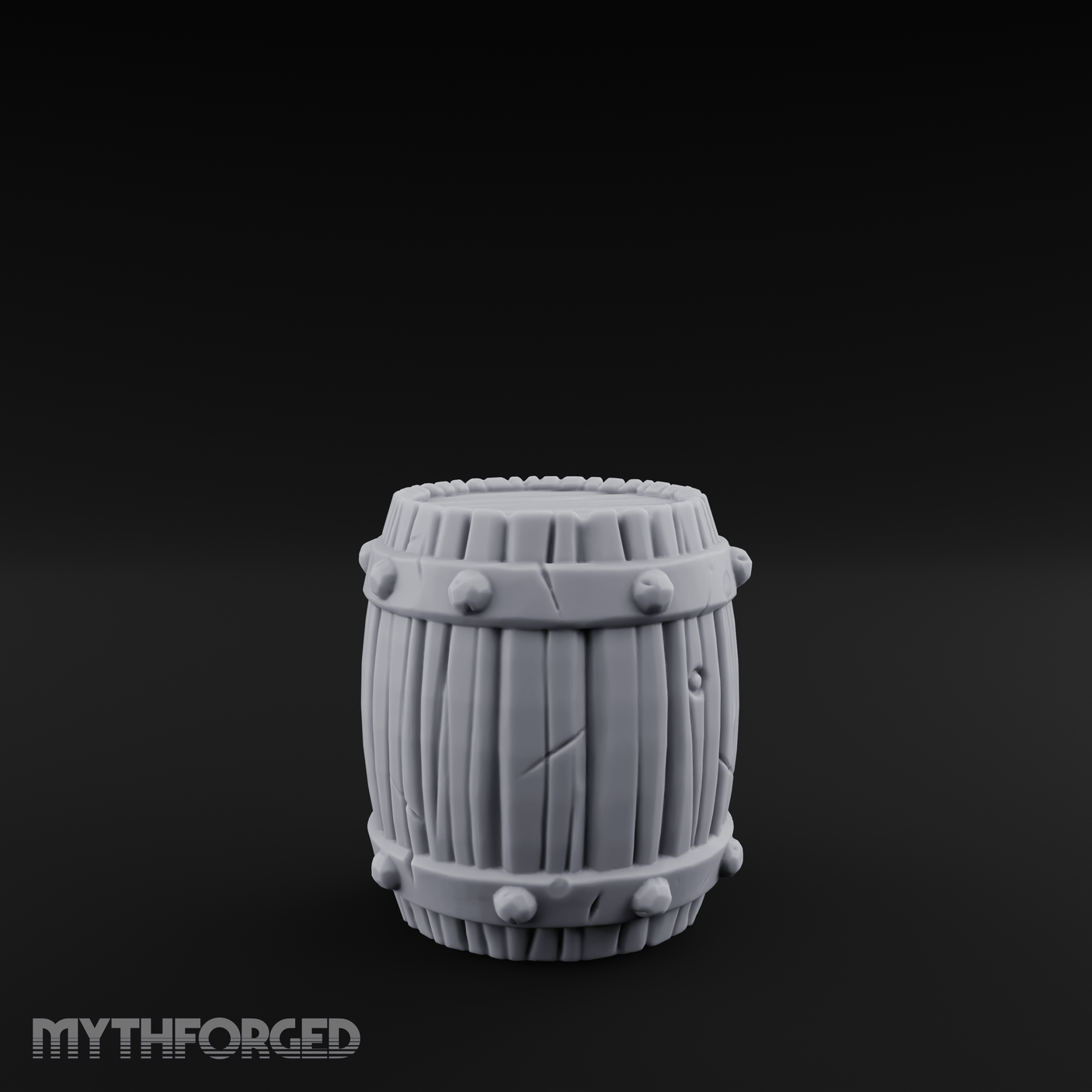 Brass-Banded Storage Barrel Miniature for Dungeons and Dragons, Pathfinder or other TTRPGs