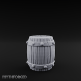 Brass-Banded Storage Barrel Miniature for Dungeons and Dragons, Pathfinder or other TTRPGs