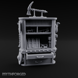 Tool-Laden Weapon Shop Counter Miniature for Dungeons and Dragons, Pathfinder or other TTRPGs