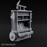 Tool-Laden Weapon Shop Counter Miniature for Dungeons and Dragons, Pathfinder or other TTRPGs