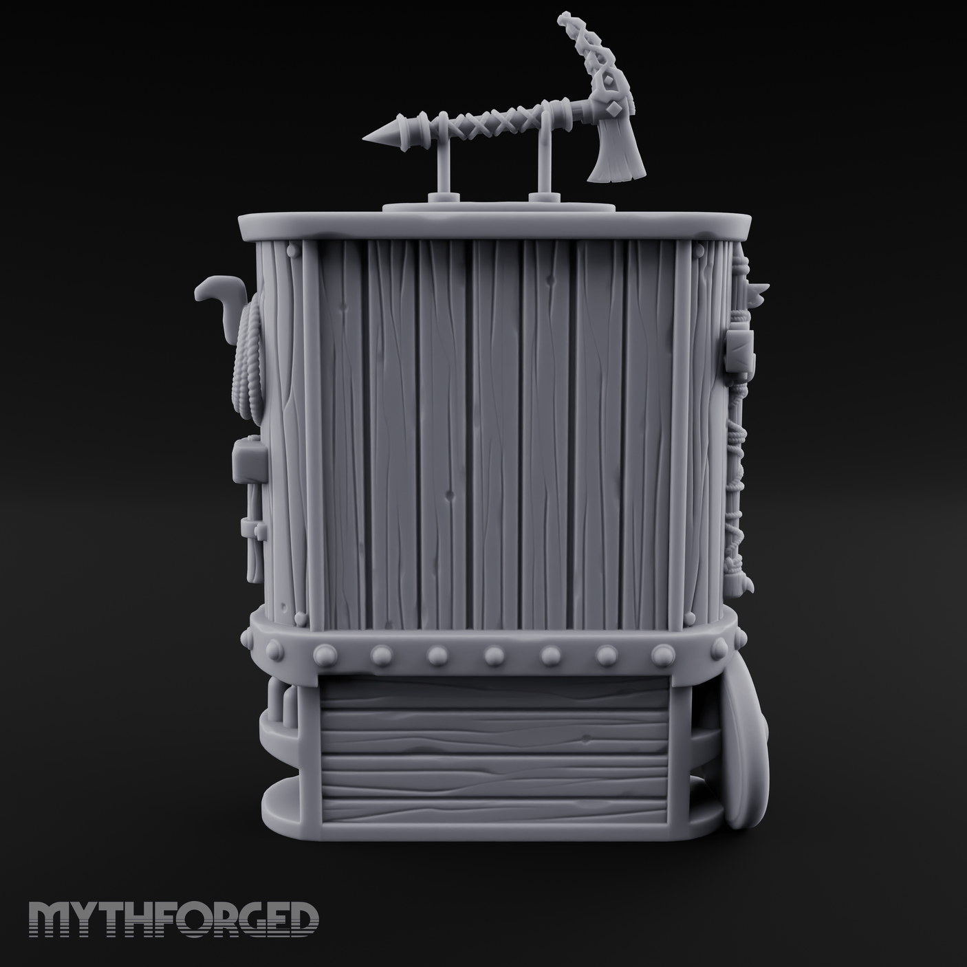 Tool-Laden Weapon Shop Counter Miniature for Dungeons and Dragons, Pathfinder or other TTRPGs
