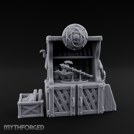 Fortified Weapon Shop Stall Miniature for Dungeons and Dragons, Pathfinder or other TTRPGs