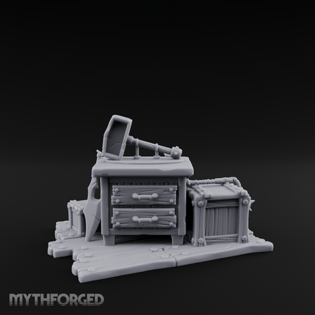 Hammer-Crowned Blacksmith Workshop Miniature for Dungeons and Dragons, Pathfinder or other TTRPGs