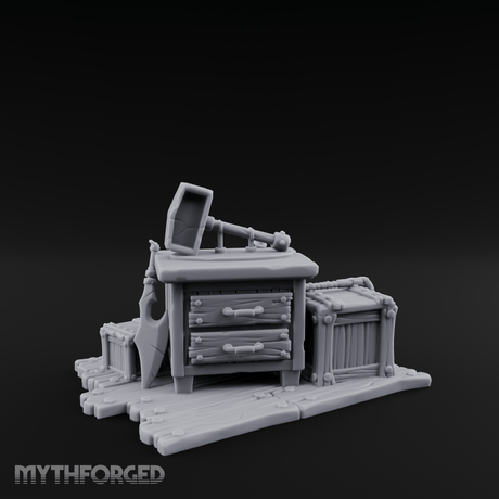 Hammer-Crowned Blacksmith Workshop Miniature for Dungeons and Dragons, Pathfinder or other TTRPGs