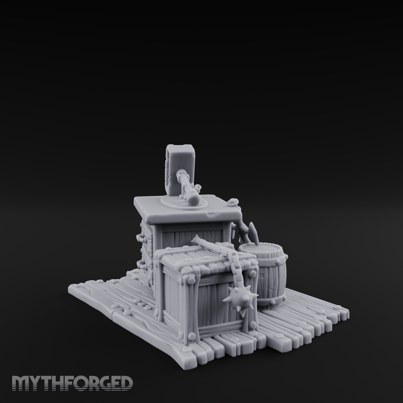 Hammer-Crowned Blacksmith Workshop Miniature for Dungeons and Dragons, Pathfinder or other TTRPGs