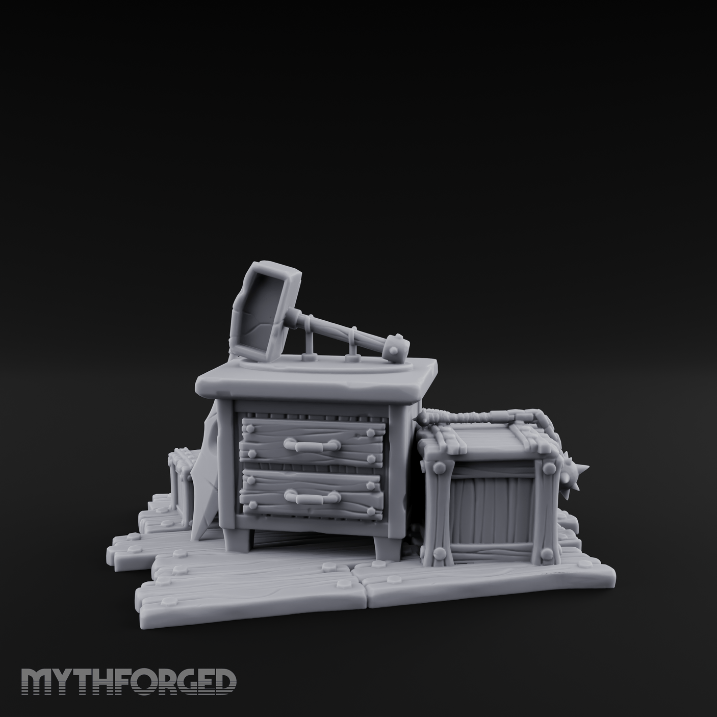 Hammer-Crowned Blacksmith Workshop Miniature for Dungeons and Dragons, Pathfinder or other TTRPGs