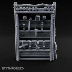 Well Stocked Weapon Rack Miniature for Dungeons and Dragons, Pathfinder or other TTRPGs