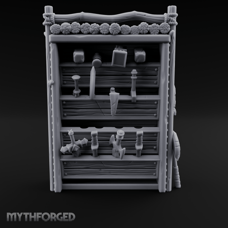 Well Stocked Weapon Rack Miniature for Dungeons and Dragons, Pathfinder or other TTRPGs