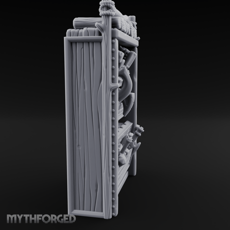 Well Stocked Weapon Rack Miniature for Dungeons and Dragons, Pathfinder or other TTRPGs